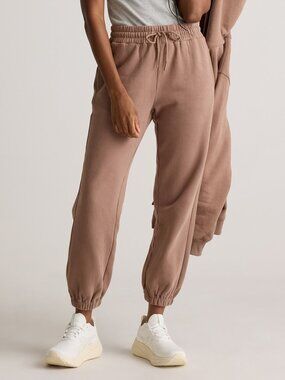Quince Organic Heavyweight Fleece Boyfriend Sweatpants — Taupe / Medium